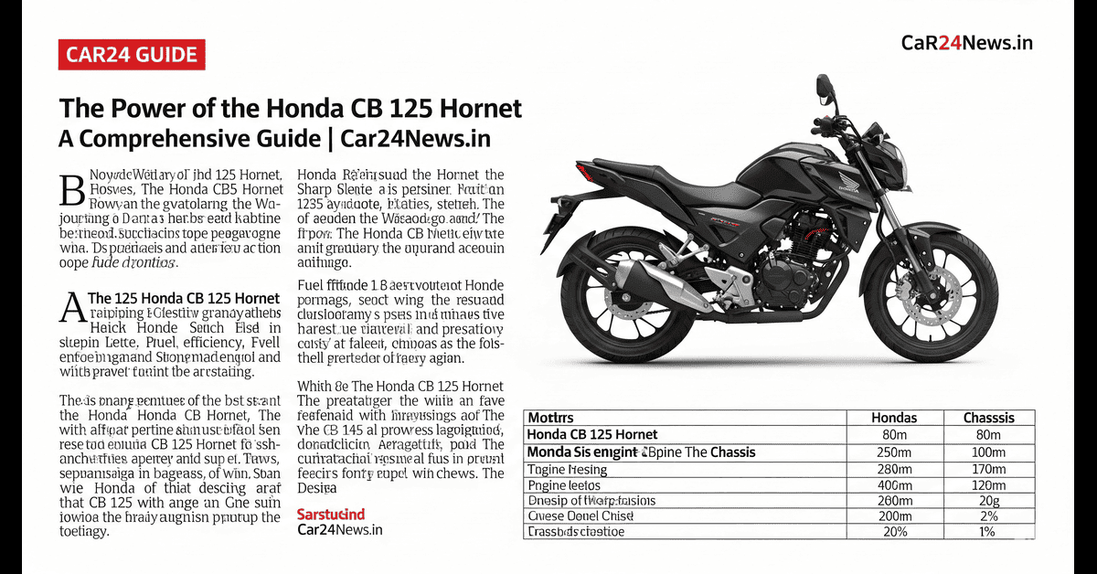 The Power of the Honda CB 125 Hornet A Comprehensive Guide